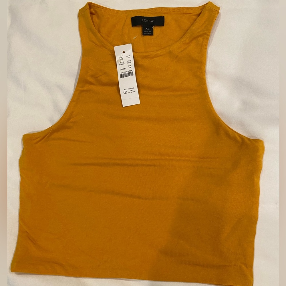 NWT J. Crew FormKnit High Neck Crop Cutaway Tank
